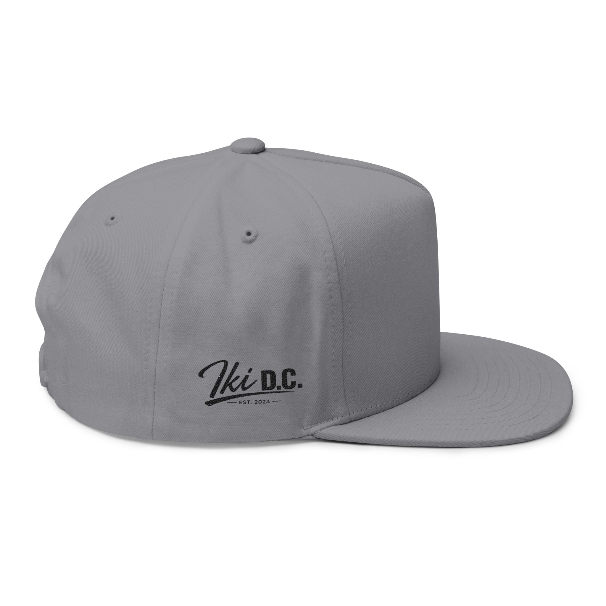 Embroidered Flat Bill Cap — Classic Snapback Hat