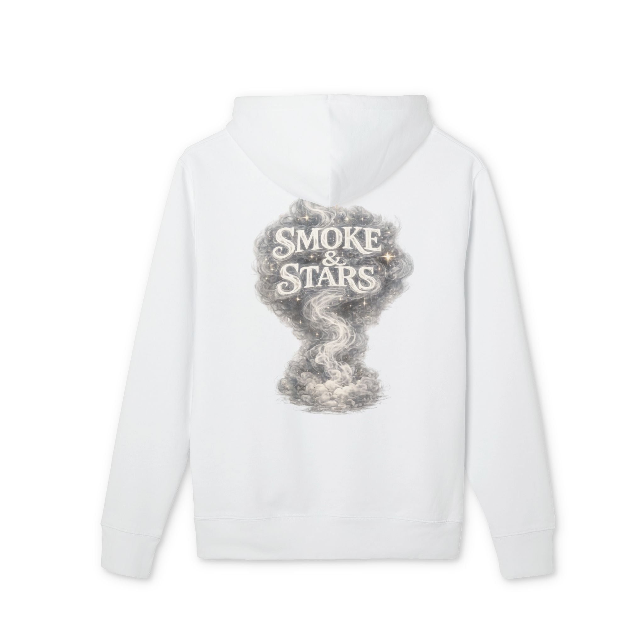Smoke & Stars back print Hoodie | Night Soul front text