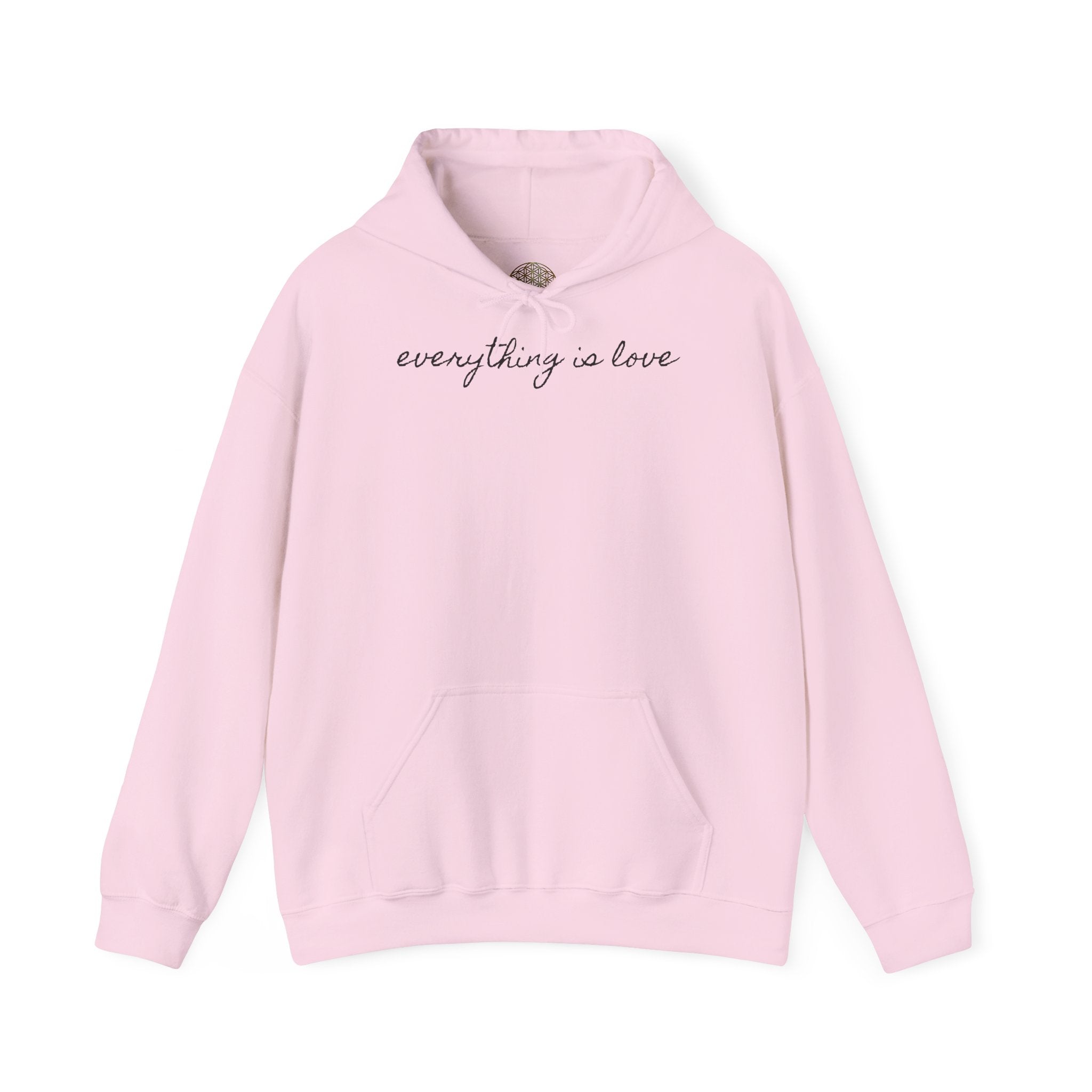 everything is love Hoodie | Script Text Pink Minimalist