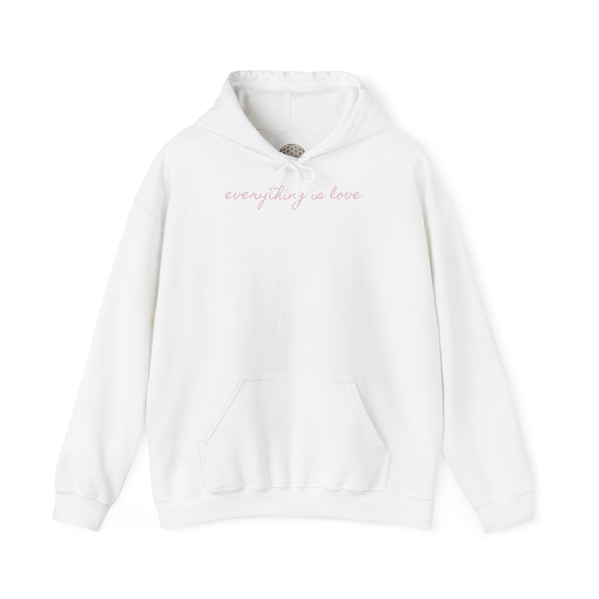 Everyday is Love Hoodie | Minimal Script Heart, Pastel Pink Text