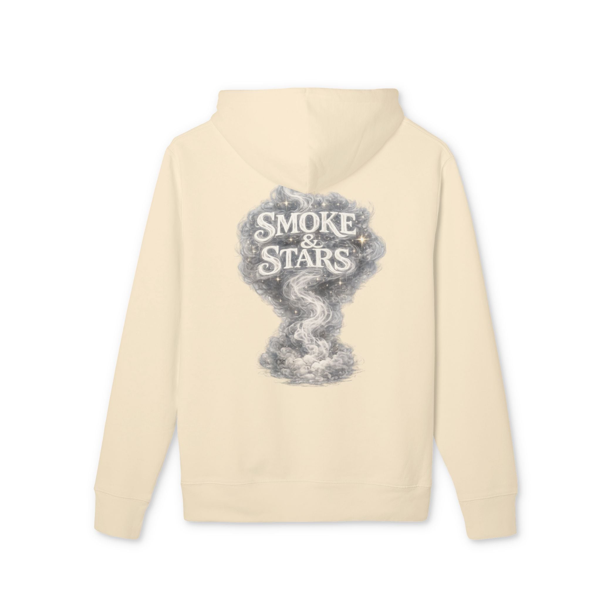 Smoke & Stars back print Hoodie | Night Soul front text
