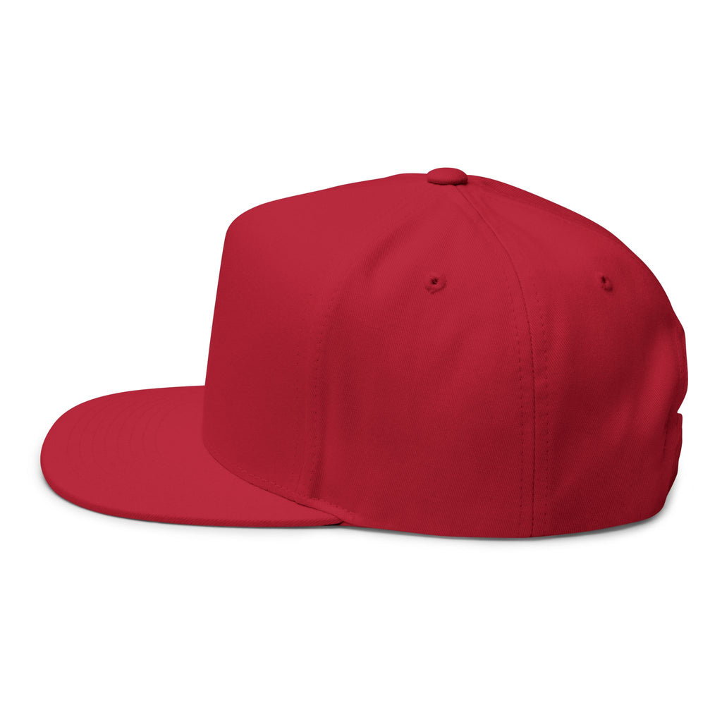 Embroidered Flat Bill Cap — Classic Snapback Hat