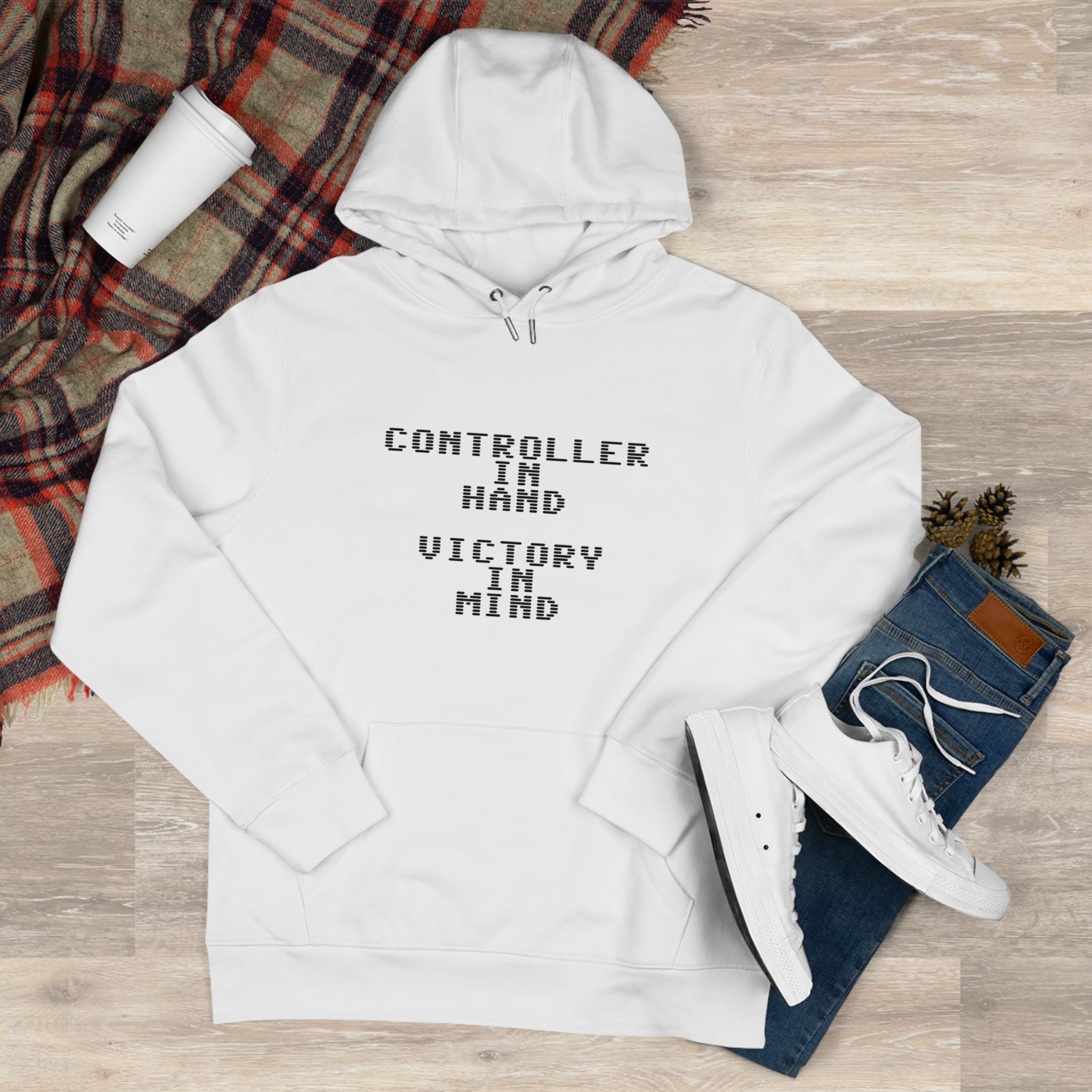 Controller in Hand Victory in Mind Hoodie | Gamer Bee Graphic