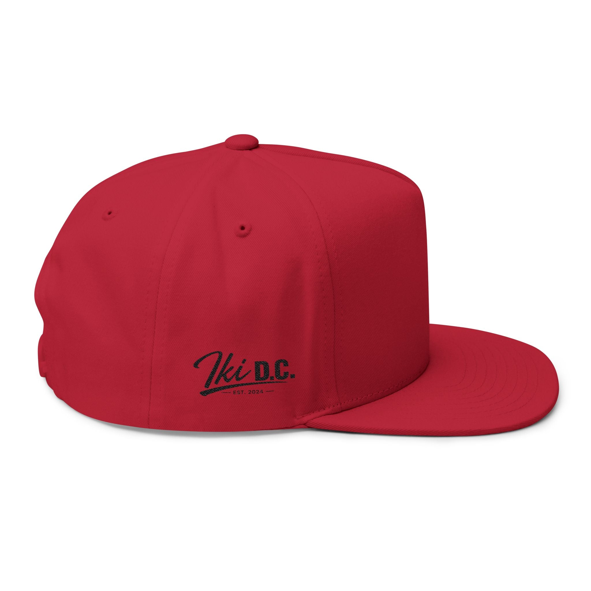 Embroidered Flat Bill Cap — Classic Snapback Hat