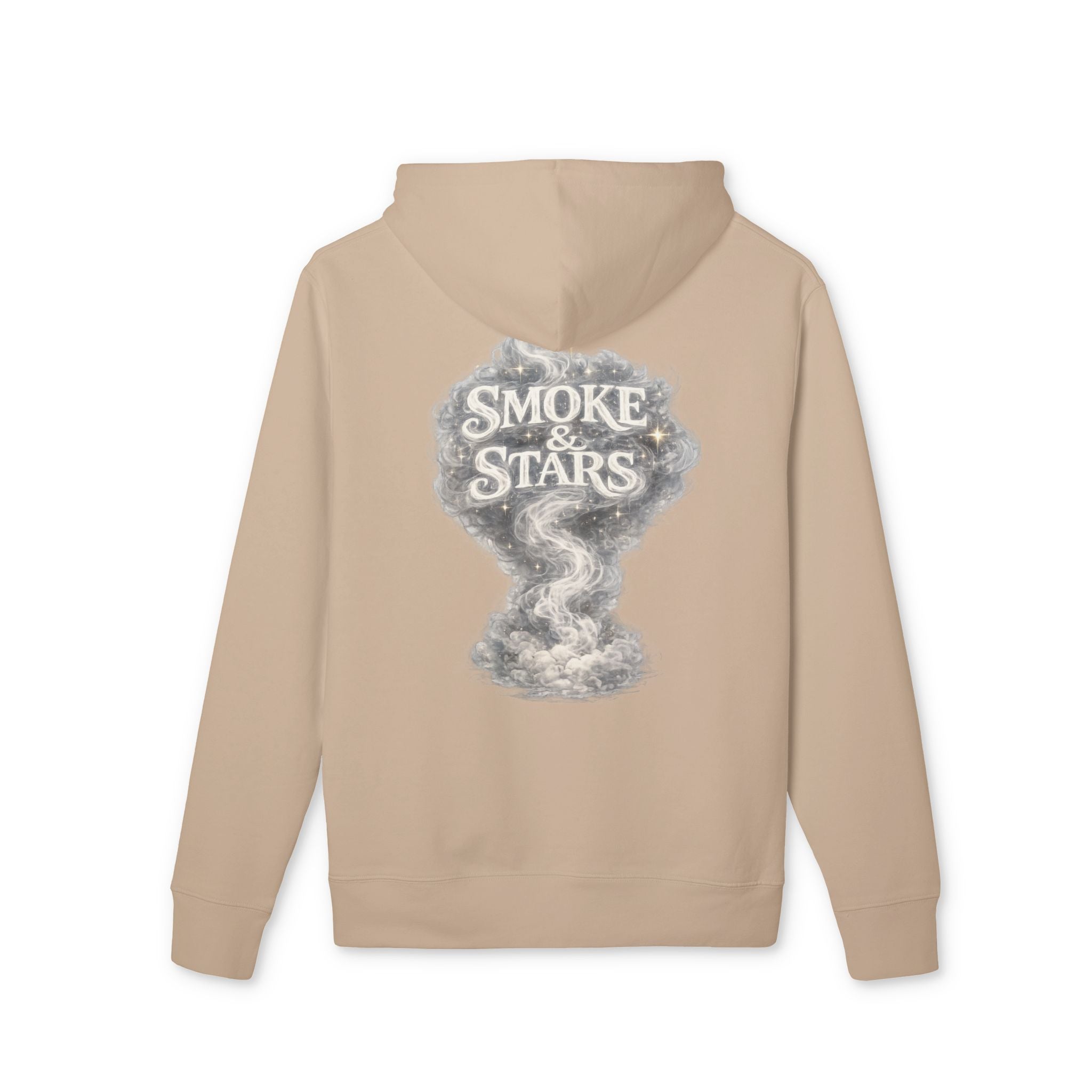 Smoke & Stars back print Hoodie | Night Soul front text